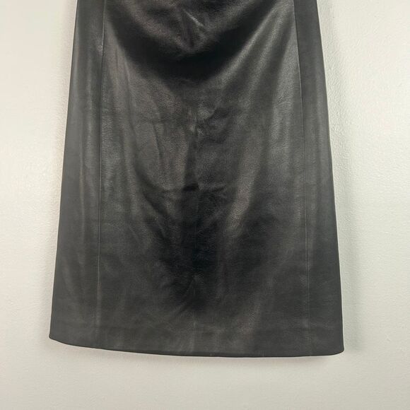 ALICE AND OLIVIA KELLY SQUARE BUST FAUX LEATHER MINI DRESS - Picture 13 of 13